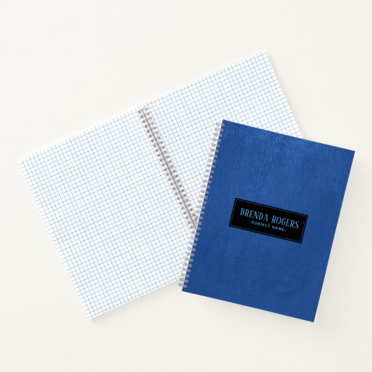 modern blauw kunstleder notitieboek (Binnen)