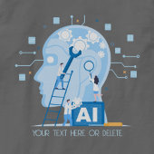 Modern blauw Kunstmatige Intelligentie illustratie T-shirt