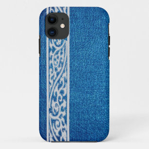 Modern blauw leder iPhone 11 hoesje