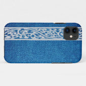 Modern blauw leder Case-Mate iPhone case (Achterkant (horizontaal))