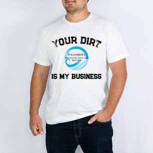 Modern Blauw Logo Aanpasbare Drukwasbeurt T-shirt
