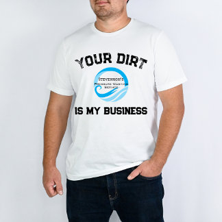 Modern Blauw Logo Aanpasbare Drukwasbeurt T-shirt