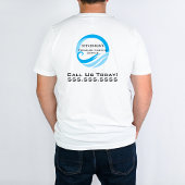 Modern blauw Logo  druk wassen T-shirt