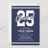 Modern Blauw Mannelijk Afstudeerfeest Kaart (Voorkant)