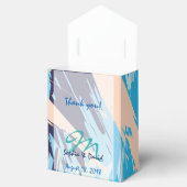 Modern Blauw Maritiem Monogram Huwelijksgunst Bedankdoosjes (Geopend)