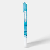 Modern Blauw Marmermonogram Case-Mate iPhone Case (Achterkant / Links)