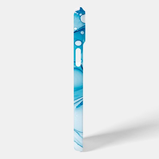 Modern Blauw Marmermonogram Case-Mate iPhone Case (Achterkant / Rechts)