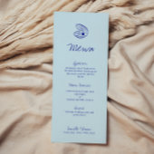 Modern blauw Mediterraan Shell Wedding Menu