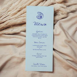 Modern blauw Mediterraan Shell Wedding Menu