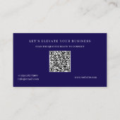 Modern blauw met QR-code | Professionele ondernemi Visitekaartje (Achterkant)