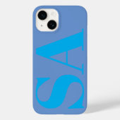 Modern blauw minimaal monogram Case-Mate iPhone case (Achterkant)