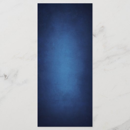 Modern blauw minimalistisch avondbruiloft diner menu (Achterkant)