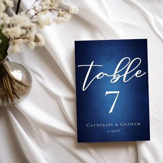 Modern blauw minimalistisch avondhuwelijk kaart