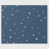 Modern blauw minimalistisch Stippen Patroon inpakp Cadeaupapier (Vlak)