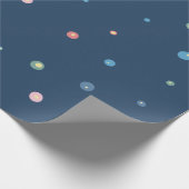Modern blauw minimalistisch Stippen Patroon inpakp Cadeaupapier (Hoek)