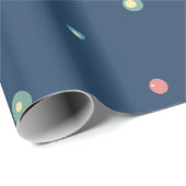 Modern blauw minimalistisch Stippen Patroon inpakp Cadeaupapier (Rol Hoek)