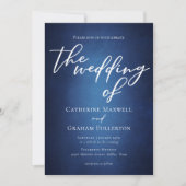 Modern Blauw Minimalistisch Waterfront Avondbruilo Kaart (Voorkant)