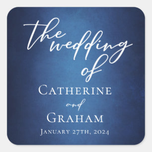 Modern Blauw Minimalistisch Waterfront Avondbruilo Vierkante Sticker