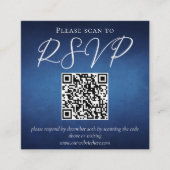 Modern Blauw Minimalistisch Waterfront Trouw-RSVP Informatiekaartje (Voorkant)