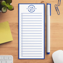 Modern Blauw Monogram Naam om te doen lijst