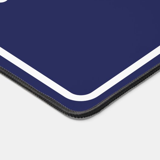 Modern Blauw Monogram Schoon Minimale Naam Eenvoud Bureaumat (Hoek)