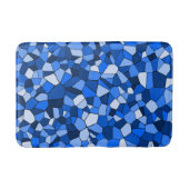 Modern blauw mozaïek Abstract patroon Badmat (Voorkant)