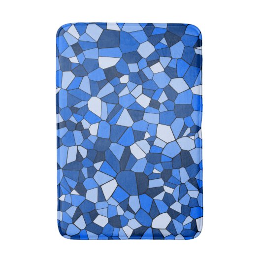 Modern blauw mozaïek Abstract patroon Badmat (Voorkant Verticaal)