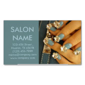 modern blauw nagels mode beauty SPA nagelsalon Magnetisch Visitekaartje (Voorkant)