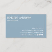 Modern Blauw Neutraal Boho | Elegante unieke trend Visitekaartje (Achterkant)