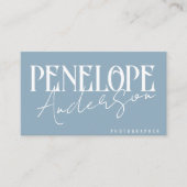 Modern Blauw Neutraal Boho | Elegante unieke trend Visitekaartje (Voorkant)