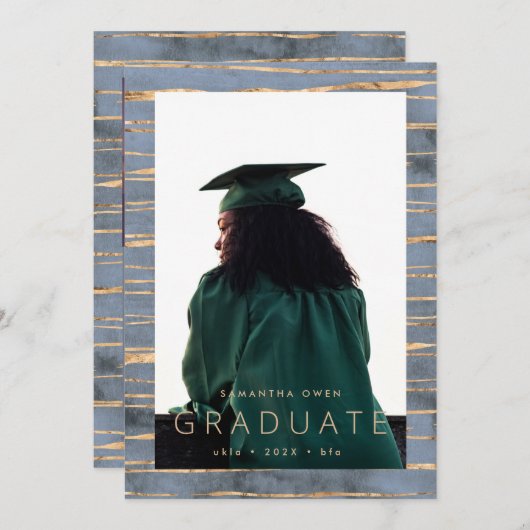 modern blauw oaseafstuderen aankondiging (Voorkant / Achterkant)