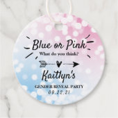 Modern blauw of roze? Geslacht Bedankjes Labels (Voorkant)