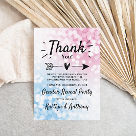 Modern blauw of roze? Geslacht Bedankkaart