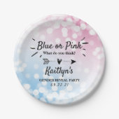 Modern blauw of roze? Geslacht Papieren Bordje (Voorkant)