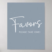 Modern blauw Oh Baby Eenvoudig Baby shower Favor S Poster (Voorkant)