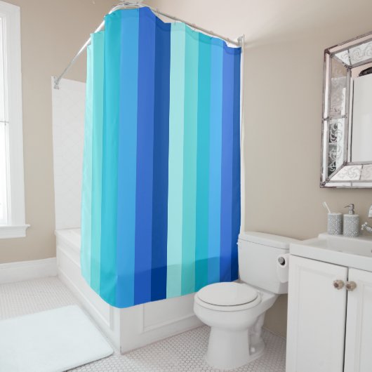 Modern blauw Ombre gestreept douchegordijn (In situ)