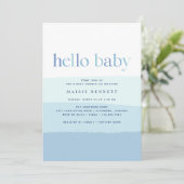 Modern blauw ombre | Simple Boy Baby shower Kaart (Staand voorkant)