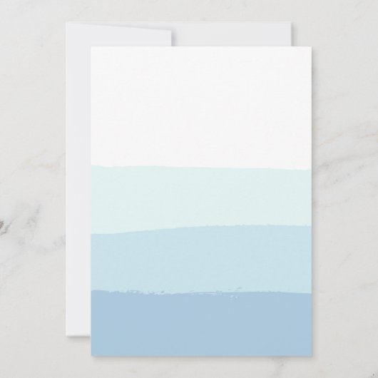 Modern blauw ombre | Simple Boy Baby shower Kaart (Achterkant)