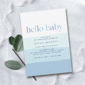 Modern blauw ombre | Simple Boy Baby shower Kaart