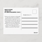 Modern blauw onroerend goed Bedankt Briefkaart (Achterkant)