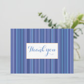 Modern blauw Paarse gestreepte dank u opmerking Ka Kaart (Staand voorkant)