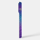 Modern blauw paarse glitter iPhone hoesje (Linkerkant)