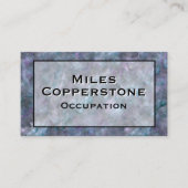 Modern blauw paarse grijs graniet marmeren steen visitekaartje (Voorkant)