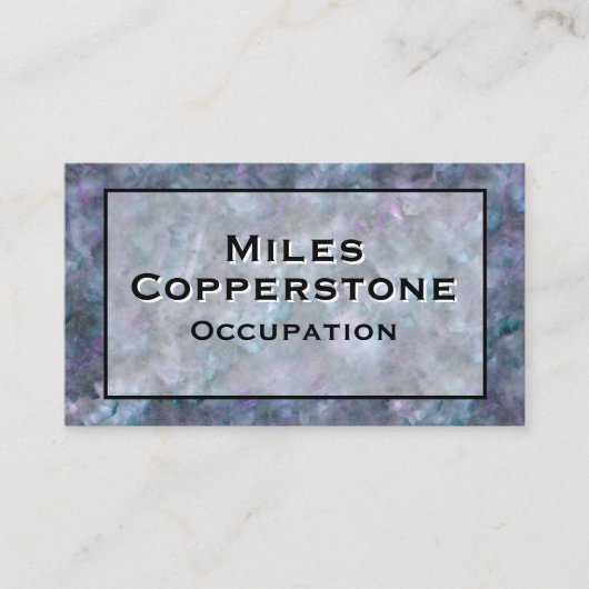 Modern blauw paarse grijs graniet marmeren steen visitekaartje (Voorkant)