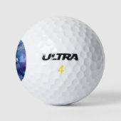 Modern Blauw Paarse Waterverf Gepersonaliseerd Golfballen (Logo)