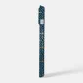 Modern Blauw Patroon iPhone 15 Case (Linkerkant)