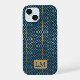 Modern Blauw Patroon iPhone 15 Case