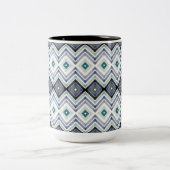 Modern blauw patroon tweekleurige koffiemok (Center)