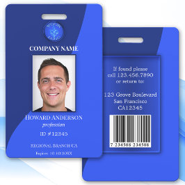 Modern blauw personeelsfoto ID-badge Badge