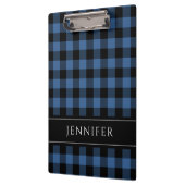Modern Blauw Plaid Klembord (Links)
